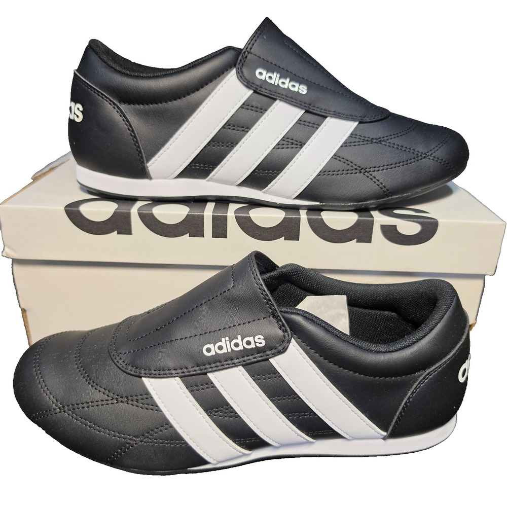 Men's 9 Adidas Tekwen Core Black Cloud White JS3877 Slip-On Sneaker New in Box